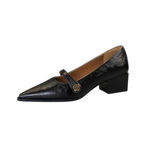 Туфли Мэри Джейн на массивном каблуке для женщин BIGTREE, Black