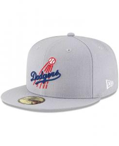 Мужская серая кепка с логотипом Los Angeles Dodgers Cooperstown Collection 59Fifty New Era