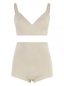 Комплект нижнего белья в рубчик RED Valentino, нейтральный