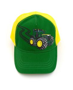 Детская бейсболка из саржи с регулируемой застежкой-регулятором John Deere, Green / yellow, tractor