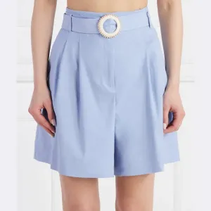 Льняные шорты свободного кроя с каскадом Marella, синий