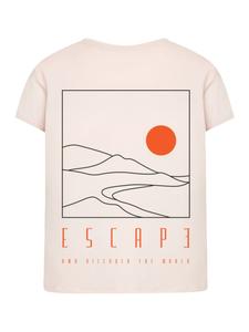 Женская футболка Box Tee Escape Discover the World Landscape в розовом цвете F4NT4STIC