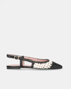 Женские балетки Ella из плетеной кожи наппа Pretty Ballerinas, черный