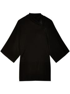 Rick Owens футболка асимметричного кроя с короткими рукавами, черный