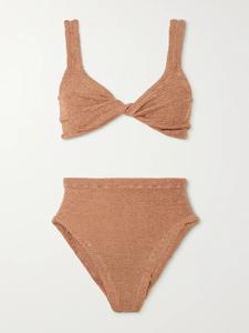 Бикини Jamie из металлизированной ткани из жатого хлопка Hunza G, коричневый