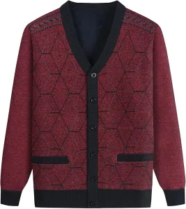 Мужской кардиган с V-образным вырезом и карманами