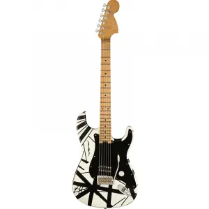 Электрогитара EVH Striped Series '78 Eruption, гриф из клена, белая с черными полосами, эффект состаривания
