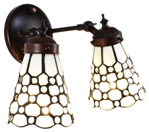 Настенный светильник Clayre & Eef Tiffany Tucker, белый - стекло - 23 х 23 х 30 см