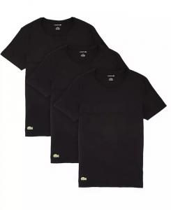 Комплект из 3 мужских маек Essential Cotton с круглым вырезом и стандартным кроем Lacoste, черный