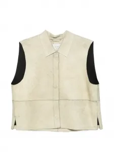 Жилет без рукавов с воротником Alysi, бежевый