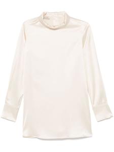 Атласная рубашка Gentry Portofino, нейтральный цвет