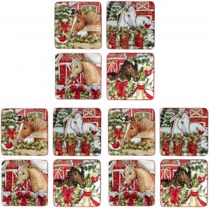 Certified International Homestead Christmas 15 см тарелки для канапе/ланча/закусок, набор 12 шт, мультиколор