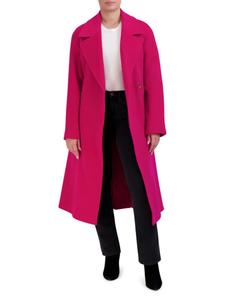 Длинное пальто из смесовой шерсти Cole Haan, фуксия
