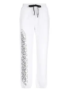 Брюки с эластичным поясом и принтом-логотипом John Richmond, белый