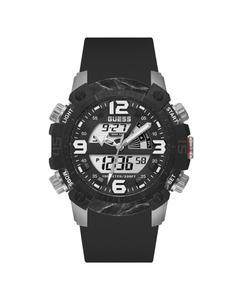 Мужские часы Slate GW0421G1 с силиконовым ремешком и черным ремешком Guess, черный