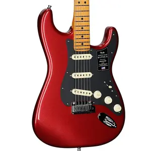 Электрогитара Fender American Ultra II Stratocaster с грифом из клена (с чехлом), Зловещий красный