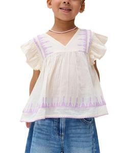 Блузка Mariana с вышитыми рукавами-крылышками Raffya Kids, Ecru