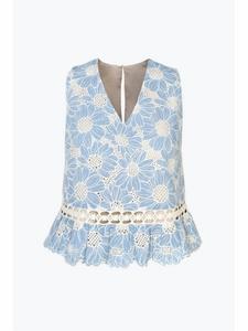 Женский топ с вышивкой Krissa синего цвета шамбре adelyn rae