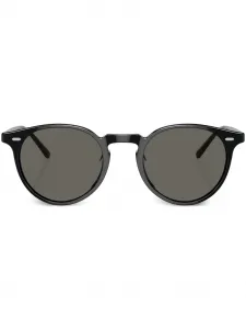 Солнцезащитные очки в круглой оправе Oliver Peoples, черный