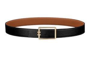 Кожаный ремень мужской черный HERMES