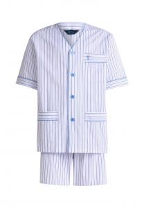 Короткая пижама из полосатого хлопкового поплина El Búho Nocturno, мультиколор