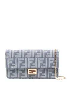 Мини-сумка из холста с логотипом FF FENDI, синий
