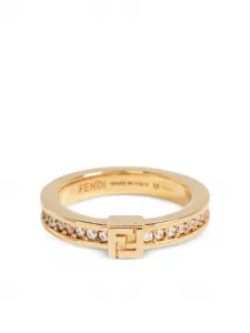 Кольцо Forever с кристаллами Fendi, золотой