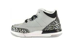 Кроссовки Air Jordan 3 Toddler Shoes TD Mid-top Wolf Gray, цвет Wolf Gray