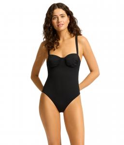 Купальник Seafolly Eco Collective Ruched Underwire One-Piece, черный