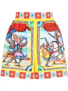 Поплиновые шорты с принтом Carretto DOLCE & GABBANA, белый