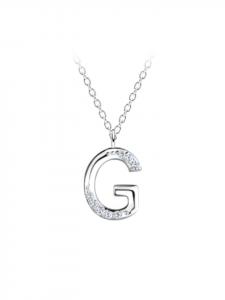Alexander York Колье с подвеской в виде буквы G из серебра 925 пробы, комплект из двух частей из серебра