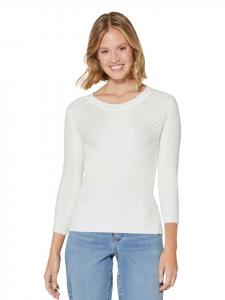 MADELEINE Вязаный свитер в рубчик кремового цвета