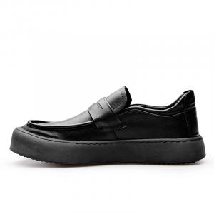 Мужские лоферы PARDASAUL низкие черные, утепленные обувь на меху с текстурой доски