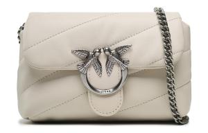 Кожаная сумка-кроссбодди, наплечная сумка женская белая PINKO