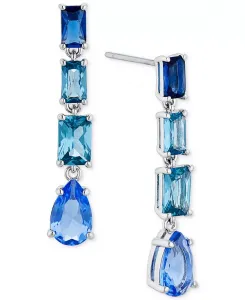 Серьги-Подвески из смешанных кристаллов серебристого оттенка, созданные для Macy's Eliot Danori, blue