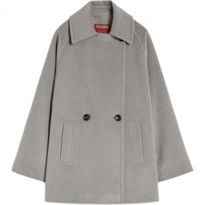 Арийское двубортное пальто Maxmara Studio, светлый серый