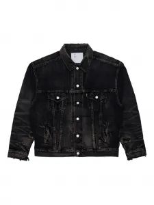 Джинсовая куртка с эффектом потертости Junya Watanabe Man, черный