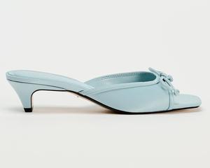 Мюли Zara Heeled With Bow, голубой (размер RU 39)