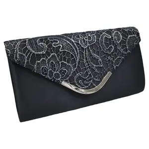 Вечерняя сумка Tax "шелковая, с синей отделкой и кружевом" Steuer, синий