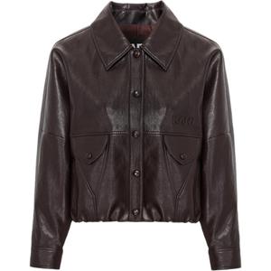 Кожаная куртка KARL LAGERFELD SS26 для женщин KARL LAGERFELD / Karl Lagerfeld Jeans, burgundy