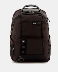 Мужской рюкзак из темно-коричневой ткани Scharlau, темно-коричневый