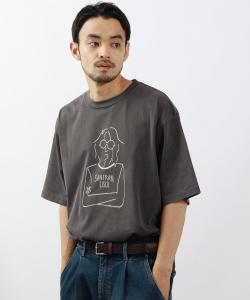 Футболка с принтом, выполненным вручную Bayflow, цвет Charcoal 18