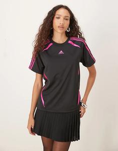 Футболка Adidas Originals Adicolor teamgeist свободного кроя черного и фуксиевого цветов