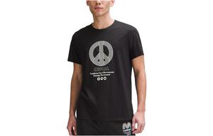 Мужские футболки с круглым вырезом, умеренно прямой крой Lululemon, черный