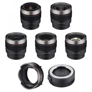 Полнокадровый комплект Rokinon Cine AF T1.9 из 5 объективов с профессиональным контроллером и станцией для объективов (Sony E)