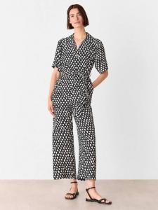 Кроп-комбинезон с абстрактным треугольным принтом Whistles, Black/Multi