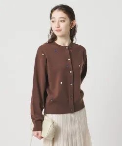 Кардиган с цветочной вышивкой United Arrows, цвет Dk Brown