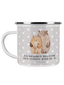 Кружка Медведь, любовь с надписью в серых пастельных тонах Mr. & Mrs. Panda