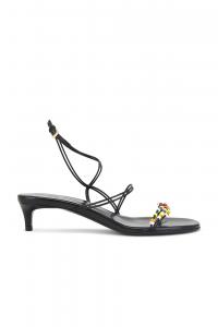 Туфли Loop Kitten Bead 35 Heel Khaite, Black Multi