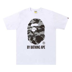 Футболка BAPE Grid Camo By A Bathing Ape Tee 'White/Black', белый